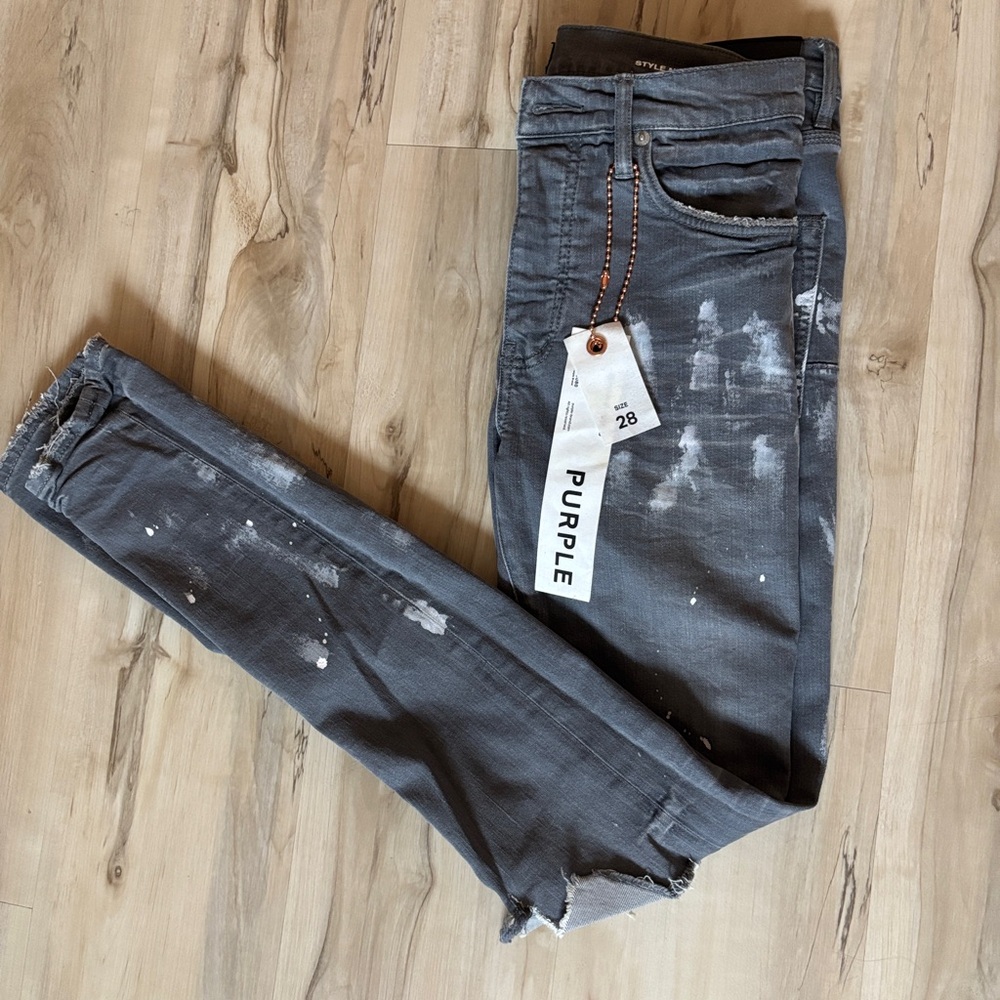 Purple Brand Paint Splatter Jeans